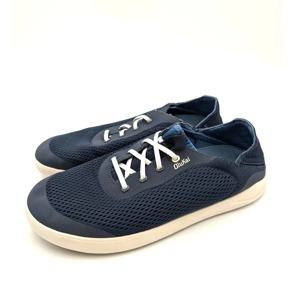 OluKai Moku Pae Sneaker Shoes Men's Trench Blue/Off White Size US8.5 EU41.5